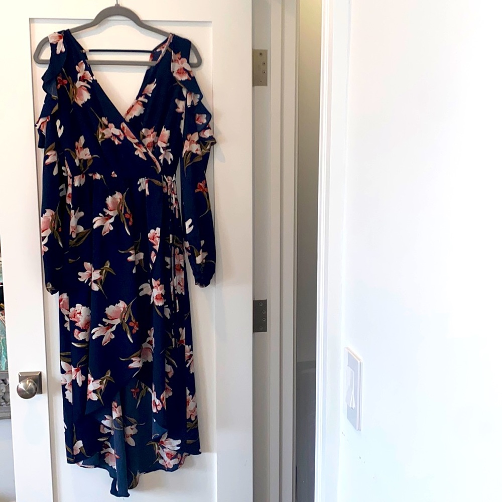cold shoulder midi dress